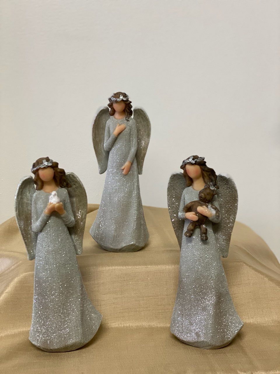 Small And Medium Sparkle Angel Figurines